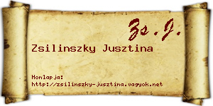 Zsilinszky Jusztina névjegykártya